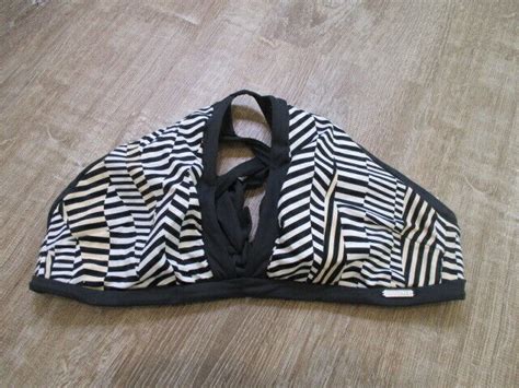 Sunseeker Black White Nude Bikini Top Strappy Tie Bac Gem