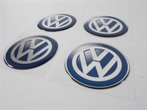 Kit Emblemas Centro Roda Resinado Volkswagen Mm Calot Adesivos