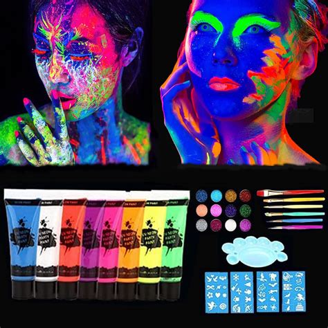 Neon Bodypainting 8 Farben Neon Uv Bodypainting Schminke