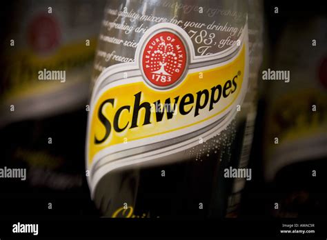 Cadbury Schweppes bottle of soda water Stock Photo - Alamy