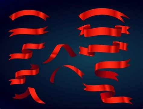 Premium Vector Red Ribbons Collection