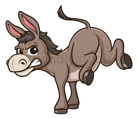 Donkey Kick Cartoon Clipart Vector - FriendlyStock