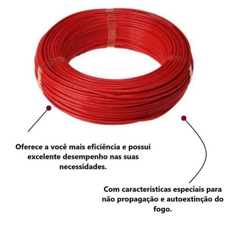 Metro Cabo Flex Vel Mm V Vermelho Corfio