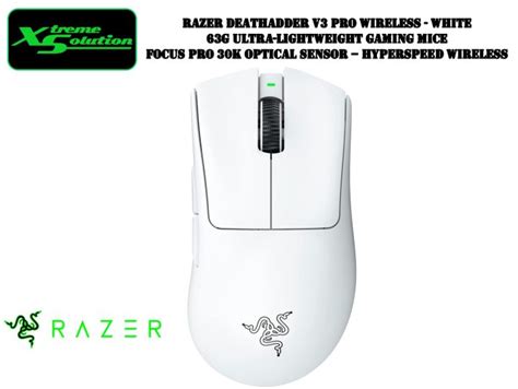 Razer Deathadder V3 Pro Wireless Gaming Mouse 63g Ultra Lightweight Focus Pro 30k Optical