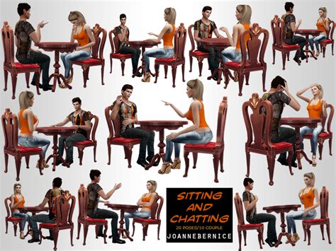 Sims 4 Cc Custom Content Pose Pack By Joanne Bernice Sitting And Chatting Sims 4