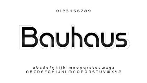 Awesome bauhaus alphabet. Modern futuristic font, techno style letters. Lowercase, uppercase and ...