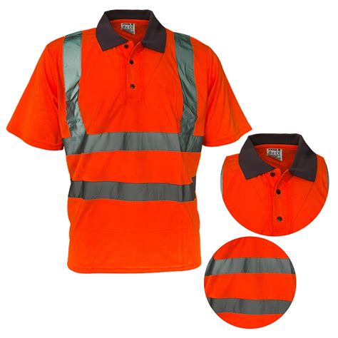 KOSZULKA ODBLASKOWA POLO HI VIS robocza SZYBKOSCHNĄCA pomarańczowa S