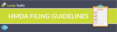 Hmda Filing Guide Lender Toolkit