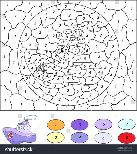 Color By Number Educational Game Kids Stock Vector (Royalty Free) 324790559