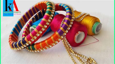 How To Make Extra Thread Silk Thread Bangles At Home Latest Silk