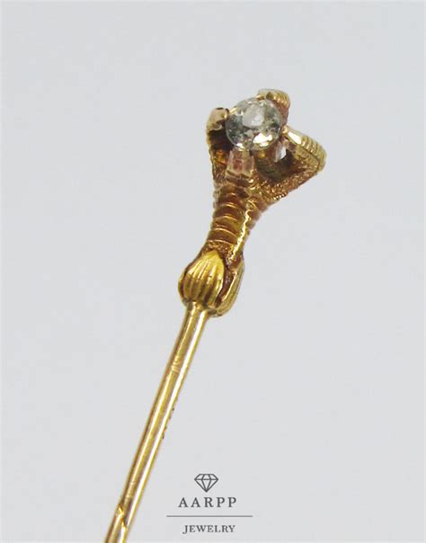 Antike Krawattennadel 585 Gold Adlerkralle Diamant Reversnadel Aarpp De