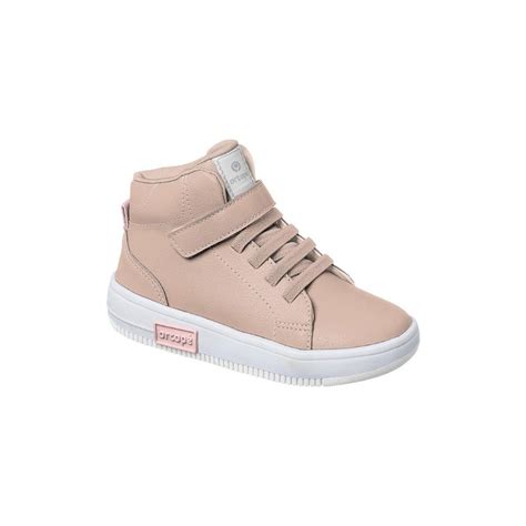 Tênis Cano Alto Infantil Feminino Ortopé Bliss Teen Boot Nude Rosado Bege