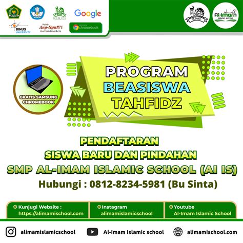 Program Beasiswa Tahfidz Smp Al Imam Islamic School Ai Is Al Imam