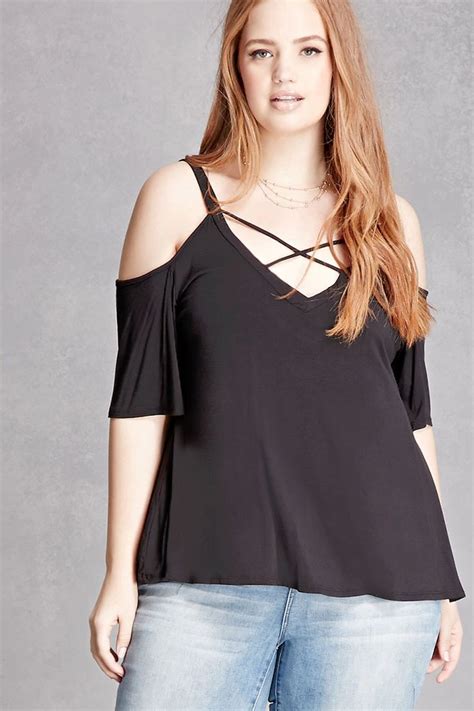 Forever 21 Forever 21 Plus Size Open Shoulder Top Trendy Plus Size