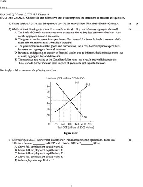 Econ Midterm York Econ Term Test Winter Solutions