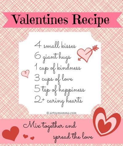 Sweet Recipe for Valentine's Day Poem {free printable} - Artsy Momma