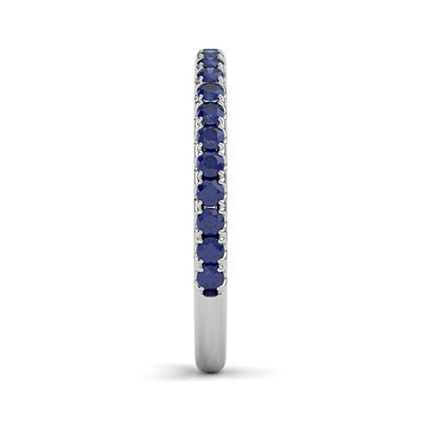 Demi Alliance Diamants Elle En Or Blanc Saphirs Bleus Mariage