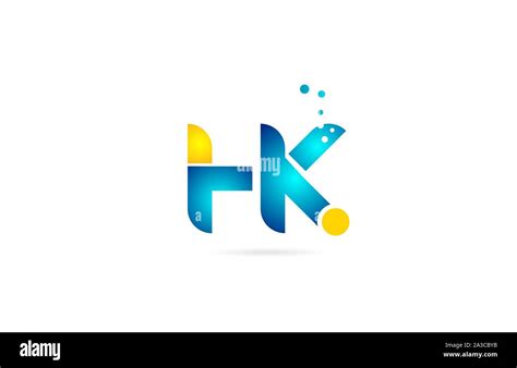 Letter Combination Hk H K Orange Blue Alphabet For Company Logo Suitable As Logotype Icon For A