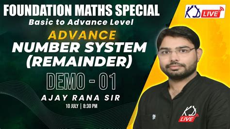 NUMBER SYSTEM Remainder Advance Maths Special By Ajay Rana Sir