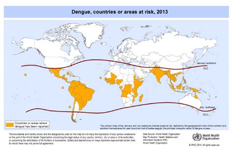 Countries Or Areas Where Dengue Has Been Reported Or That Are At Risk