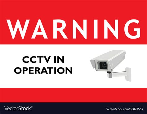 Cctv In Operation Warning Nameplate Poster Vector Image 55 OFF