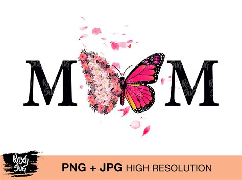 Watercolor mom design, butterfly flowers, mother's day design By Lovely Graphics | TheHungryJPEG