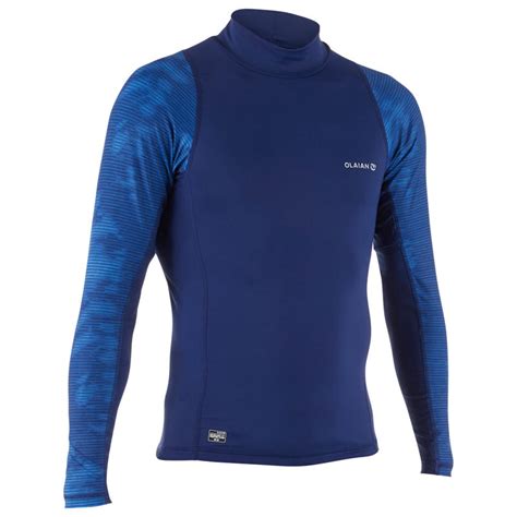 500 Men S Long Sleeve Uv Protection Surfing Top T Shirt Cosmos Blue