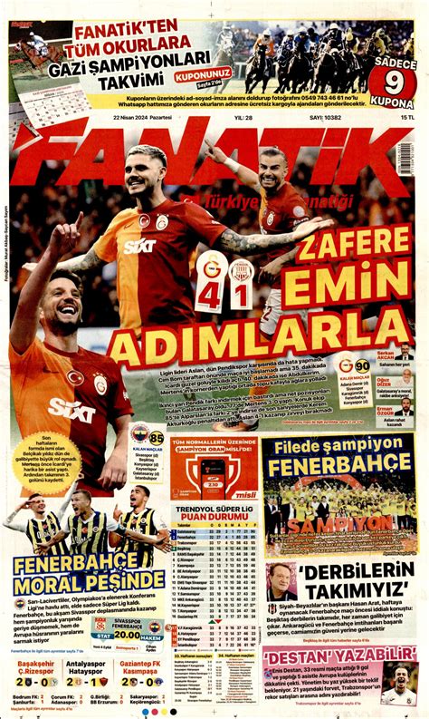 Fanatik Gazetesi Fanatik Manşet Oku Haberler 22 Nisan 2024