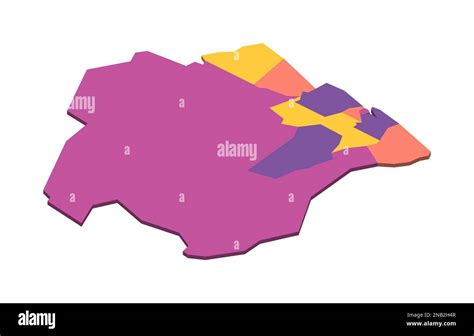 Surinam Mapa político de las divisiones administrativas distritos