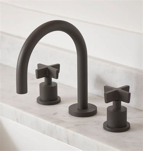 West Slope Short Spout Cross Handle Widespread Bathroom Faucet