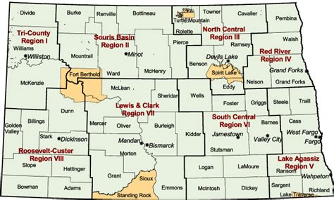 North Dakota Map With Counties