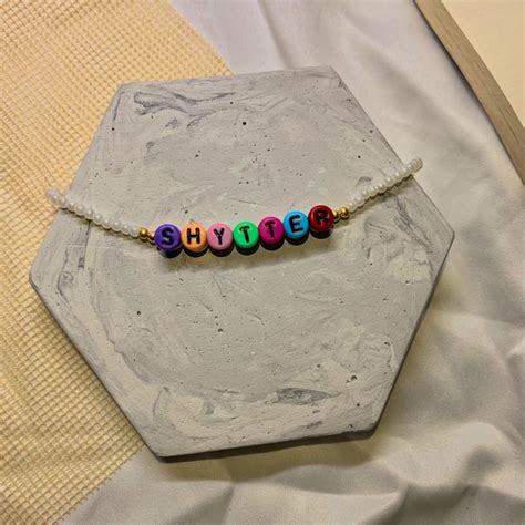 Jual Custom Name Rainbow Pearl Beads Necklace Custom Nama Kalung Huruf