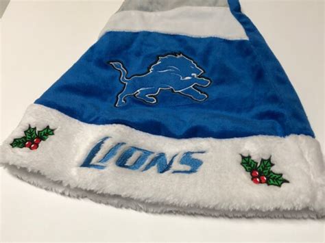 Detroit Lions Embroidered Santa Holiday Hat Xmas Christmas Ebay