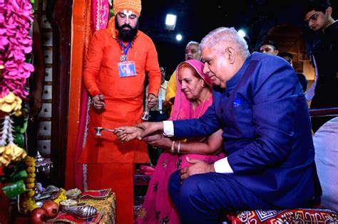 Vice President Jagdeep Dhankhar With His Wife Sudesh Dhankhar Perform Pooja