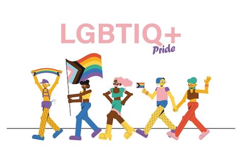 Ilustración Del Desfile De La Marcha Del Orgullo Lgtbq Vector Premium