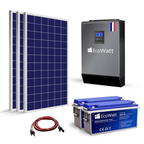 Kit Solaire 840w Autonome Hybride PWM 3KVA 24v 230v Stockage 3600wh AP5