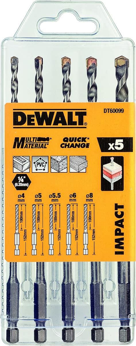 Dewalt Multi Purpose Drill Bit Set Of Pieces Dt Qz Shock Proof