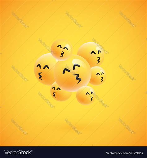 Group High Detailed Yellow Emoticons Royalty Free Vector