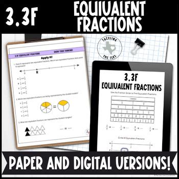 Rd Grade Equivalent Fractions Exit Ticket Exit Slip Assessment