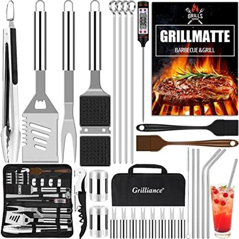 Grilliance Set Di 38 Posate Per Barbecue In Acciaio Inox Accessori