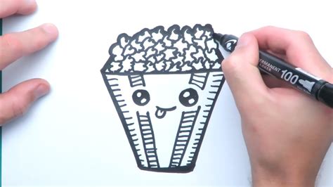 COMO DESENHAR UM BALDE DE PIPOCA HOW TO DRAW A CUTE POP CORN - YouTube