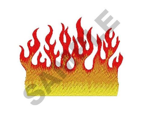 Fire Flames Machine Embroidery Design Etsy
