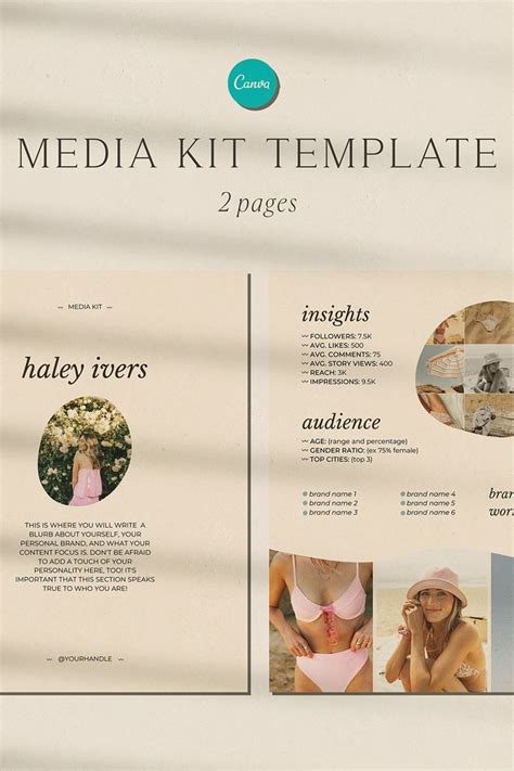 Influencer Media Kit Template Edit And Customize In Canva — Haley Ivers Influencer And