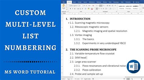 How To Create Modify Multilevel List In Word Step By Step Tutorial