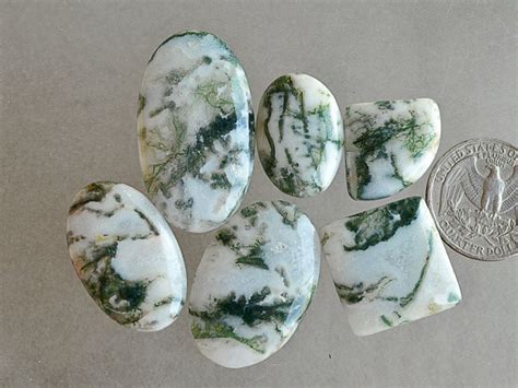 Pcs Moss Agate Cabochon Handmade Beautiful Jewelry Making Gemstone