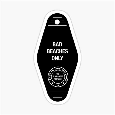 Bad Beaches Only Motel Key Sticker For Sale By Sobreezy Redbubble