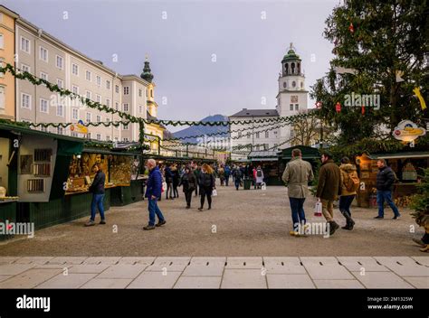 Christmas Market In Salzburg Austria Europe Stock Photo Alamy