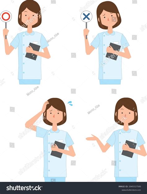 Female Nurse Pose Set Illustration Stock Vector Royalty Free