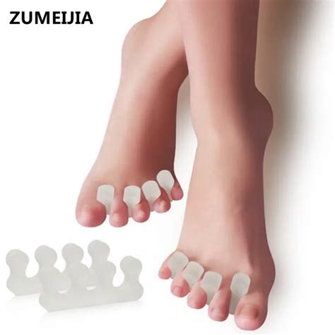 Pair Hallux Valgus Correction Silicone Toe Separator Foot Care Gel