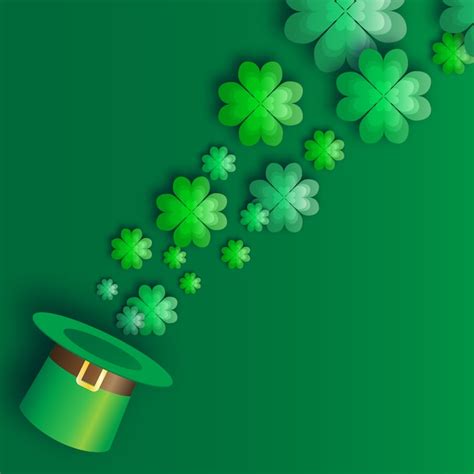 Premium Vector Green St Patricks Day Illustration With Hat And Clover